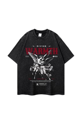 Goth T-Shirt Gothic Washed Shirts Men Angel Alt Grunge Emo Aesthetic Shirt Y2K T-Shirts Oversize Unisex