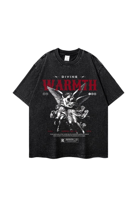 Goth T-Shirt Gothic Washed Shirts Men Angel Alt Grunge Emo Aesthetic Shirt Y2K T-Shirts Oversize Unisex