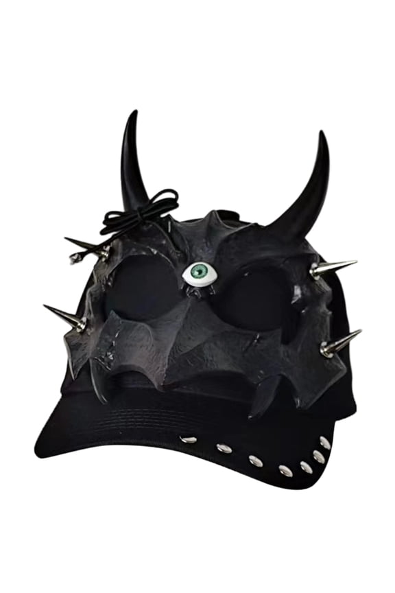 Goth Theme Devil Ear Baseball Hat For Women Girl Masquerade Party Dressingup