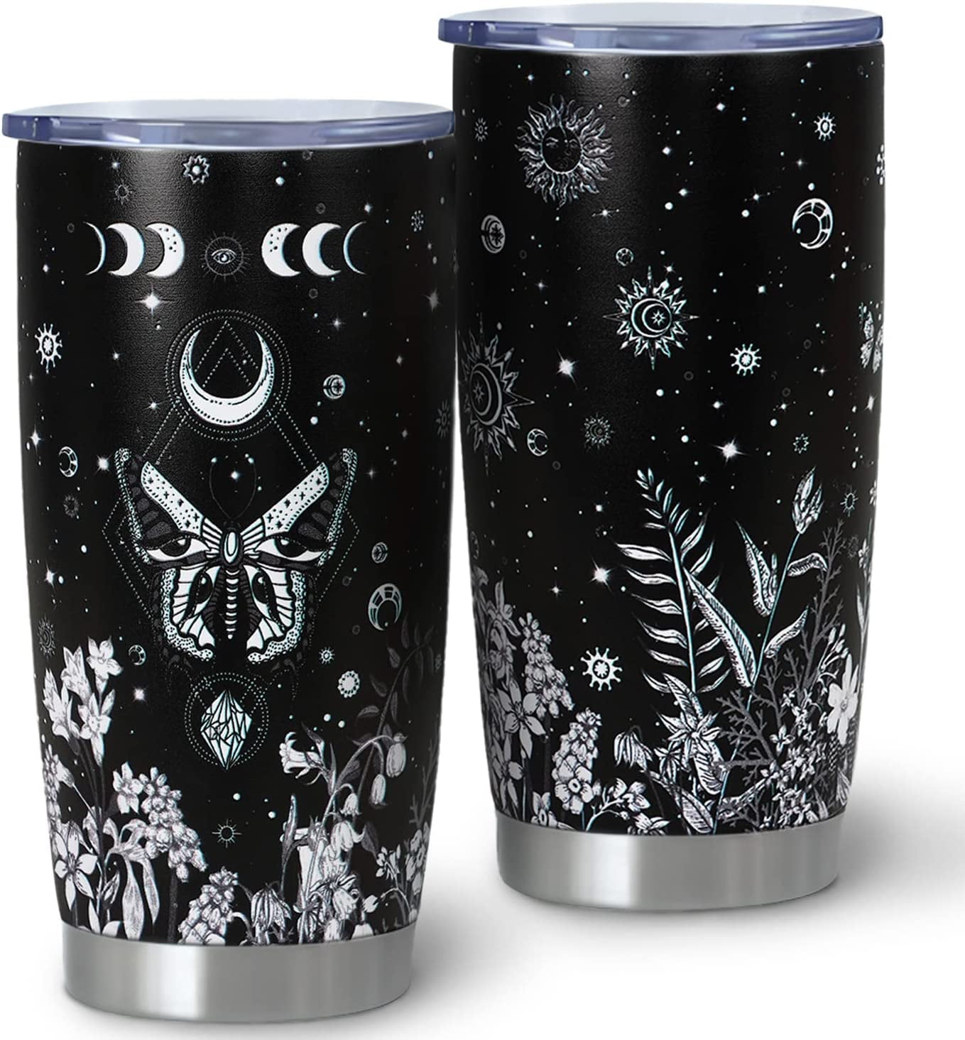 Onebttl Goth Gifts, Insulated Stainless Steel Wine Tumbler with Lid and  Straw, Vintage Gothic gifts for Witches, Friends on Birthday, Halloween