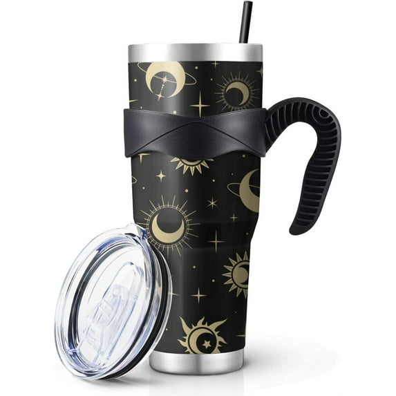 Goth Tumbler, Witch Travel Cup, 40 Oz Tumbler with Handle and Straw, Gothic Halloween Witchy Coffee Mug/Cup, Goth Witchy Gifts for Women, Goth Accessories/Decor, Witch Stuff Gift, Witch Tumbler