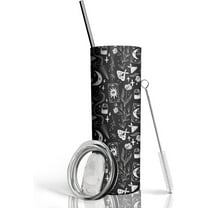 Goth Tumbler - Witchy Tumbler Gothic Gifts For Women - 20 Oz Insulated Halloween Tumbler With Lid And Straw, Coffee Cup, Water Bottle, Drinking Glasses - Witchy Birthday Christmas Gifts