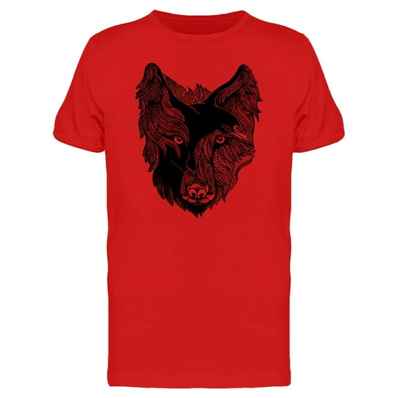 Goth Wolf And Raven Art T-Shirt Men -Image by Shutterstock, Male x-Large