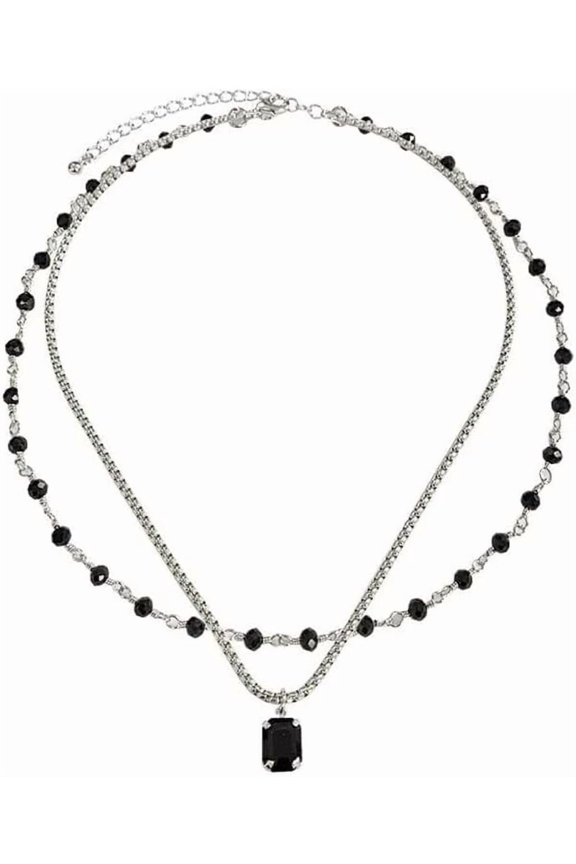 Goth Y2k Boho Black Choker Dainty Layered Necklace