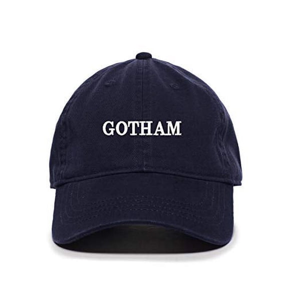 Gotham Baseball Cap Embroidered Cotton Adjustable Dad Hat Navy