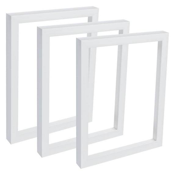 Gotham Deep Gallery Frames - White - 10x10" - 3 Pack - Professional Gallery Frames for Canvas, Paintings, Presentation & More