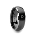 thumbnail image 1 of Gotham Domed Black Ceramic Ring With Tungsten Edges And Black Diamond, 1 of 1