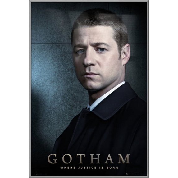 Gotham - Framed TV Show Poster (James Gordon) (Silver Aluminum Frame)