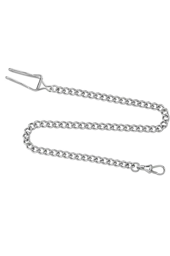 Gotham Stainless Steel 14 Inch Pocket Watch Chain with Belt Clip # GWCSCLCHAIN