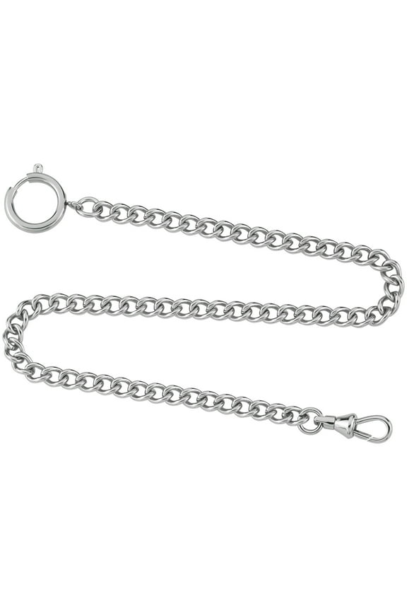 Gotham Stainless Steel Pocket Watch Chain Fob Curb Link 14" # GWCSTLCHAIN