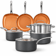 thumbnail image 1 of Gotham Steel 12 Pc Pots and Pans Set Non Stick, Cookware Set, Oven & Dishwasher Safe, Copper, 1 of 8