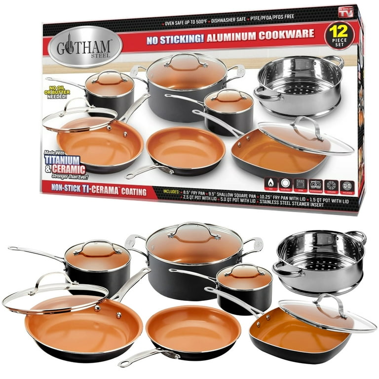 Gotham Steel 32 Pcs Cookware Set Bakeware and Food Storage Set