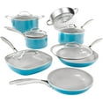 thumbnail image 1 of Gotham Steel 12 Piece Pots and Pans Nonstick Set Ceramic Cookware Kitchen Set, With Frying Skillet, Saucepan, Aqua Blue, 1 of 7
