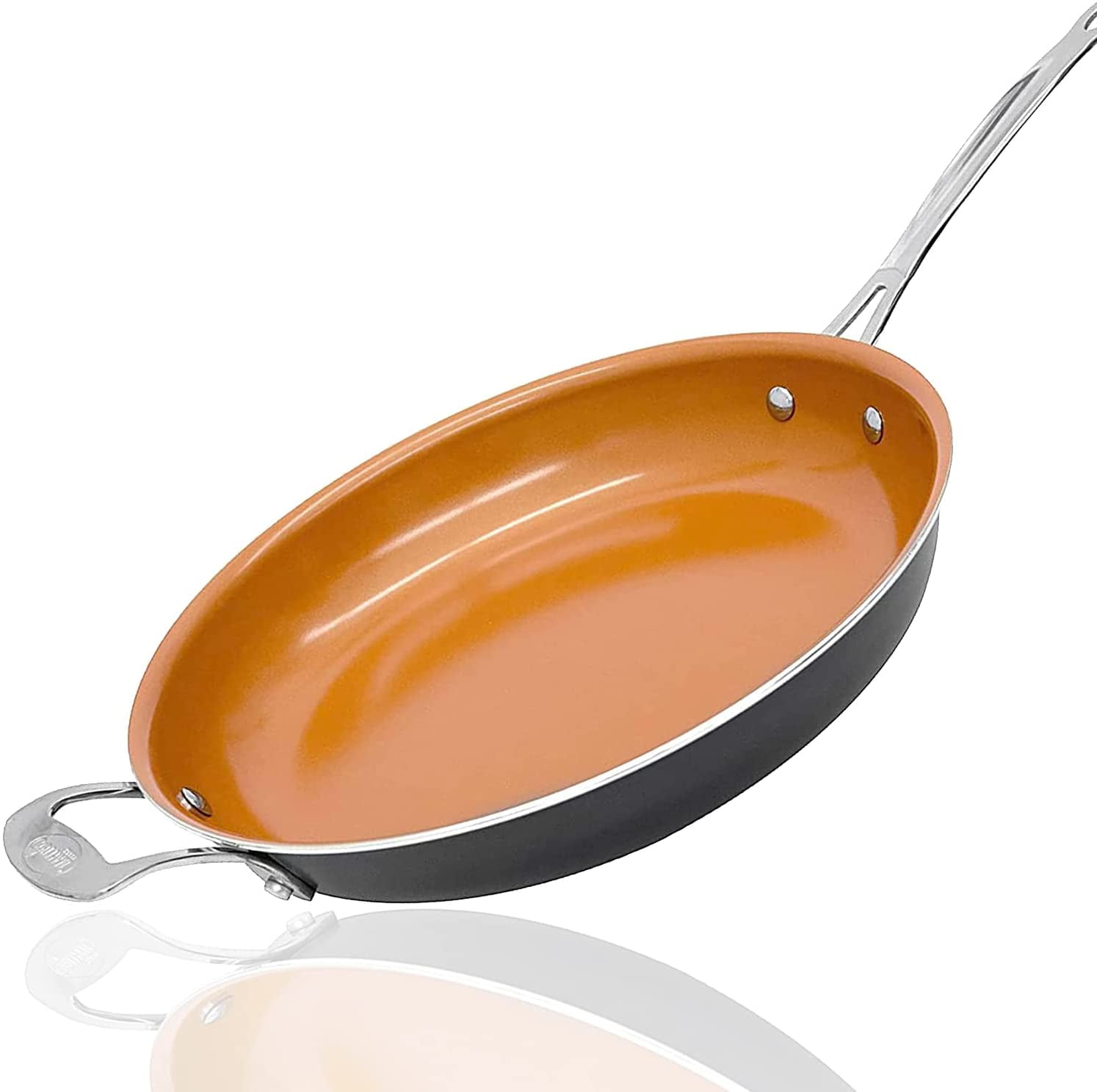 Gotham Steel Hammered Copper 14 Nonstick Family Fry Pan with