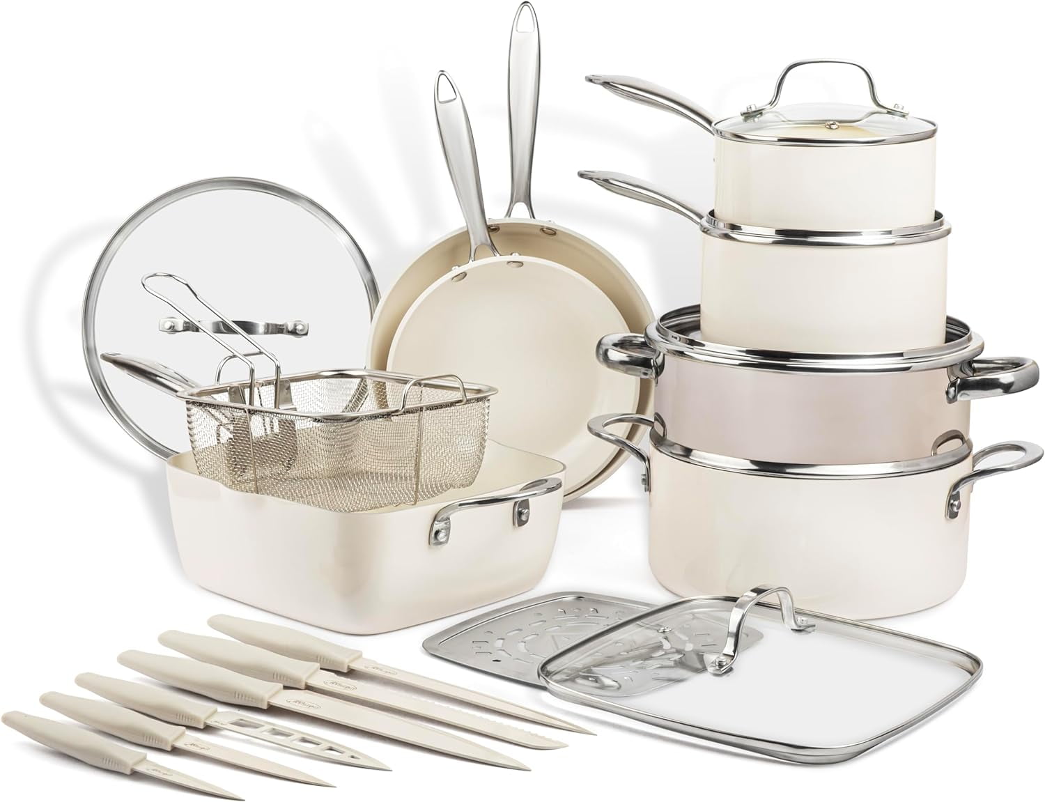 Gotham Steel 20 Pc Pots and Pans Set Nonstick Cookware Set, Kitchen ...