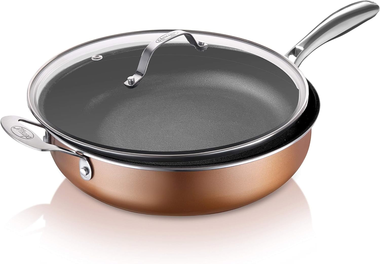 Gotham Steel 5.5 Quart Copper Cast Jumbo Pan, Oven Safe