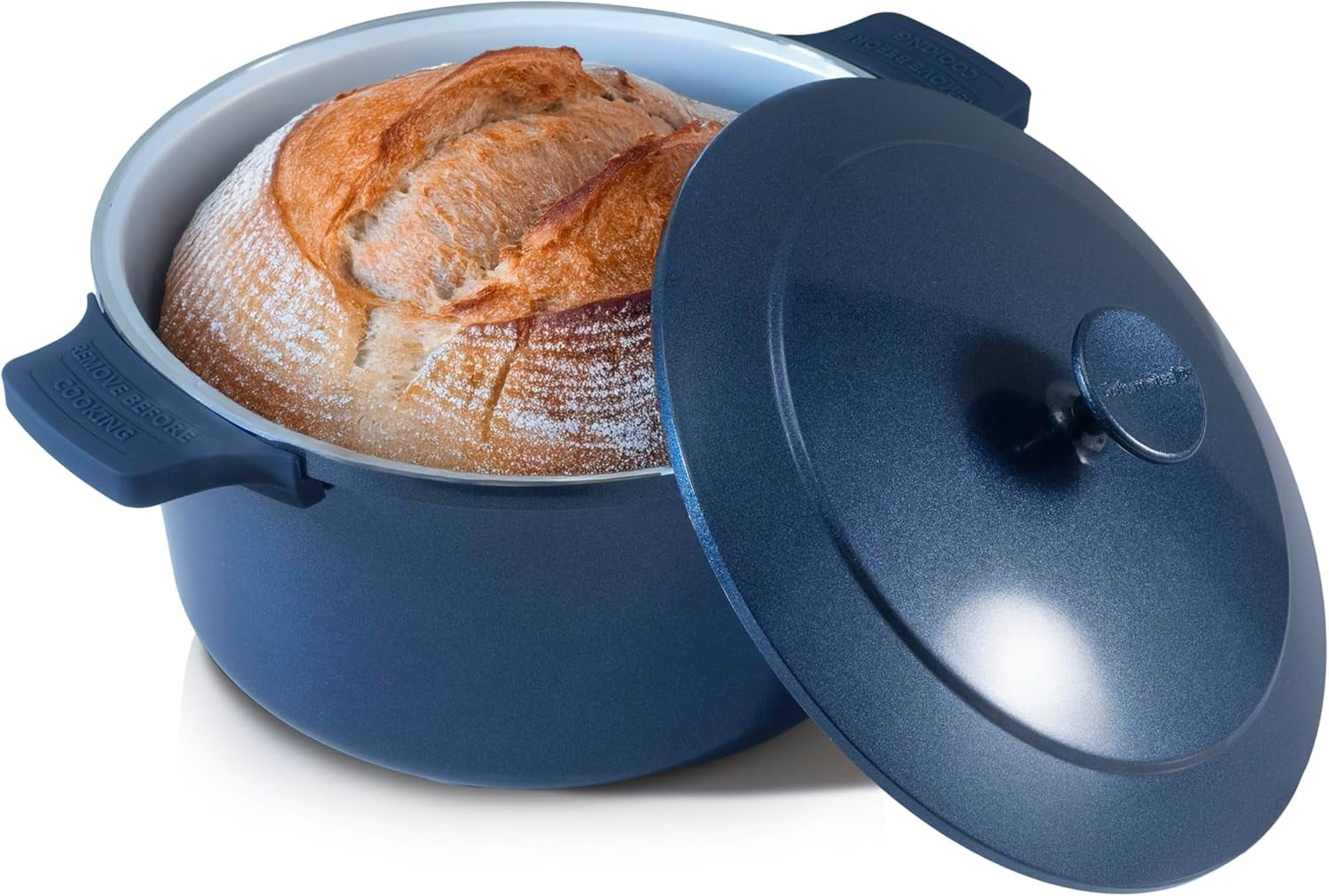 E-far 5QT Oval Dutch Oven – Enameled Cast Iron, Bread Baking, Oven Safe To 500°F, White - View #5