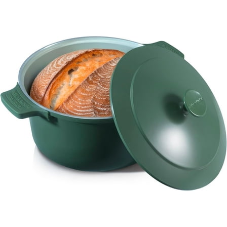 Gotham Steel 5 Qt Lightweight Ceramic Dutch Oven Pot with Lid, Nonstick Sourdough Dutch Oven for Bread Baking, 10 in 1 Stock Pot Ovens for Pasta, Spaghetti, Bread and More, Pots for Cooking, Sage