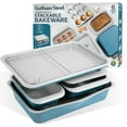 thumbnail image 1 of Gotham Steel 6 Pc Stackable Baking Pans Set Non Stick, 70% Space Saving Design, Nonstick Ceramic Bakeware Sets Non Toxic, with Baking Sheet Tray, Cake & Muffin Pans, Oven & Dishwasher Safe, 1 of 7