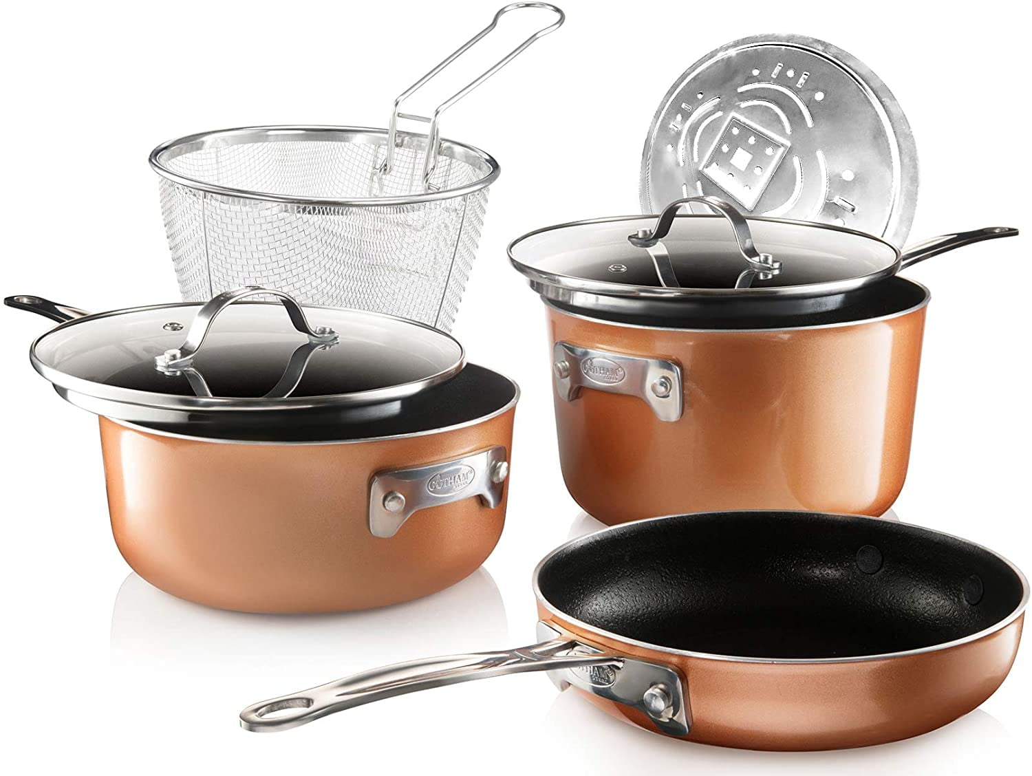 Gotham Steel 7 Piece Stackable Stackmaster Cookware Set