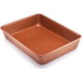 thumbnail image 1 of Gotham Steel Rectangular Nonstick Cake Pan, 9x13 Baking Pan for Brownie, Lasagna, Ceramic Non Toxic Coating, Oven Safe up to 500 Degrees, No Warp, Metal Utensil Safe, Dishwasher Safe, 1 of 7