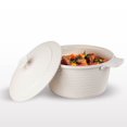thumbnail image 1 of Gotham Steel Ceramic Hammered 5 Qt Lightweight Dutch Oven Pot with Lid & Holders, Oven Safe & Even Heat Retaining Dutch Oven for Bread Baking Sourdough, Soup, 70% Lighter than Cast Iron, Cream, 1 of 8