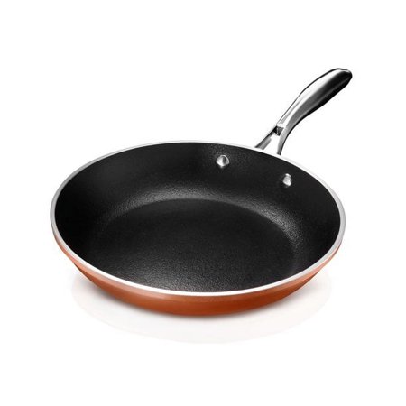Gotham Steel 6013203 12 in. Copper Cast Ceramic & Titanium Fry Pan, Black & Orange
