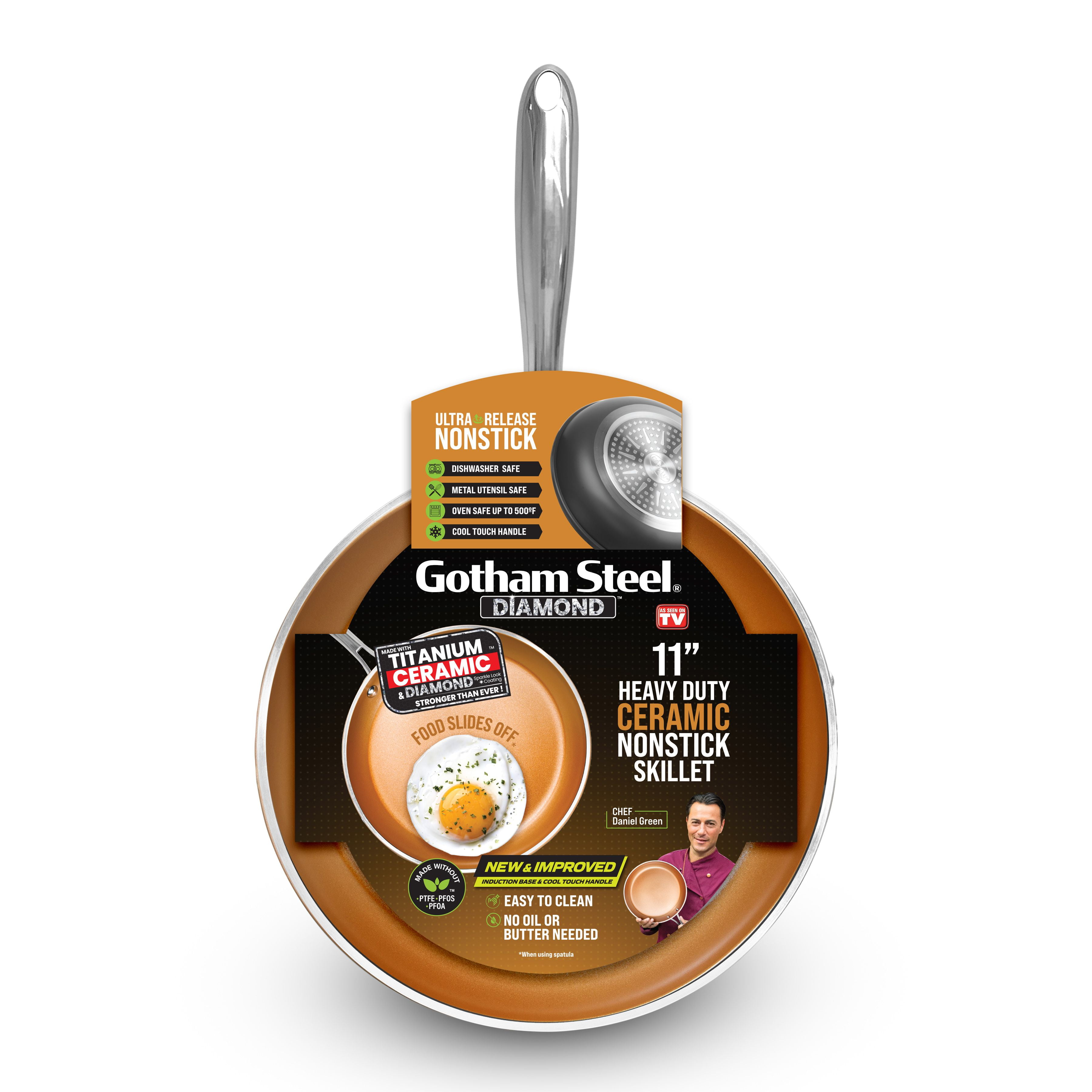 Gotham Steel 11 in. Stainless Steel Ti-Cerama Non-Stick Frying Pan 1984 -  The Home Depot