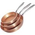 thumbnail image 1 of Gotham Steel Hammered Frying Pan Set, 3 Piece Nonstick Copper Fry Pans, 8”, 10” & 12” Skillet, Omelet Pan,  Dishwasher Safe, Cool Touch Handle, 1 of 6