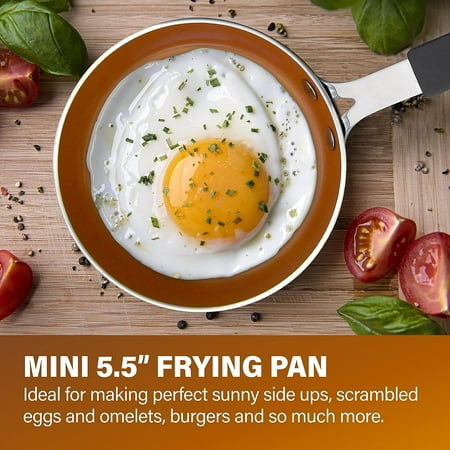 Gotham Steel Diamond Nonstick Frying Pan 5.5" inch Skillet Small Fry Egg Pan Mini Cooking Ceramic Kitchen Cookware