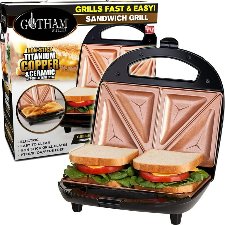 Gotham Steel Dual Electric Sandwich Maker and Panini Grill with
