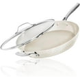 thumbnail image 1 of Gotham Steel 14 Inch Non Stick Frying Pans with Lid, Large Frying Pans Nonstick with Lid, Non Toxic Ceramic Pan Skillet, Nonstick Frying Pan, Induction Pan, Oven/Dishwasher Safe – Cream Hammered, 1 of 9