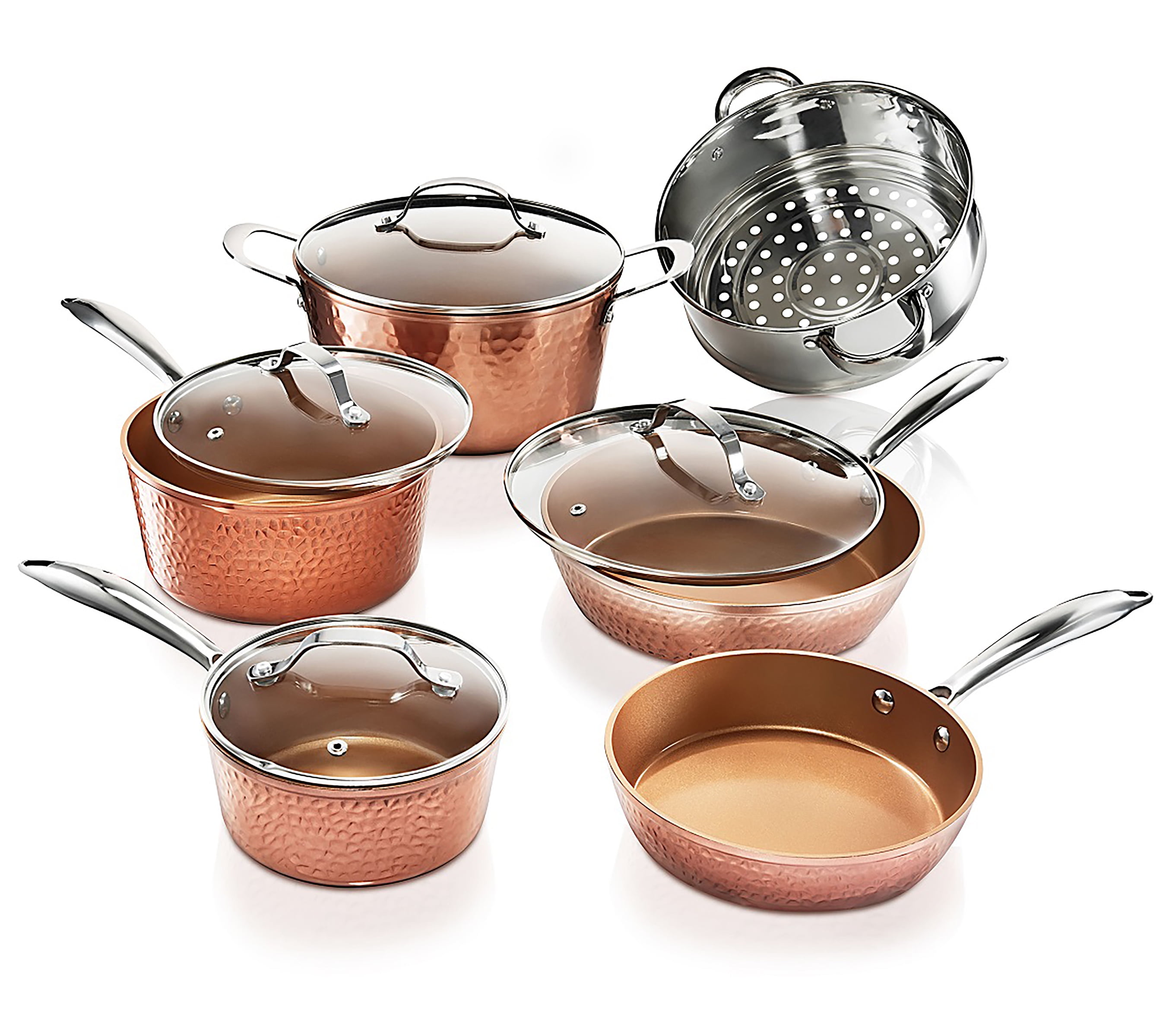 Buy Kitchen Academy Hammered Copper Cookware Sets- Copper Kitchen Pots and  Pans Set Online at desertcartKUWAIT