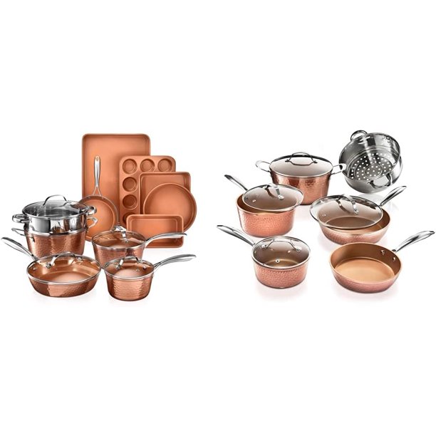 Gotham Steel Hammered Copper Collection 15 Piece Premium Cookware
