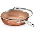 thumbnail image 1 of Gotham Steel Hammered Nonstick Frying Pan 10" inch Skillet With Glass Lid Cooking Pan Oven Safe Induction Copper, 1 of 9