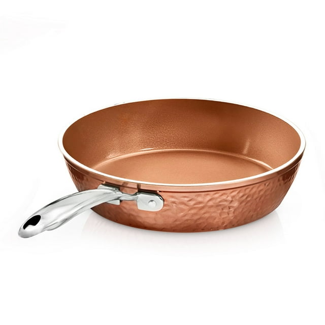 Gotham Steel Hammered Nonstick Frying Pan Ceramic Skillet PFOA Free Dishwasher Safe Copper 12
