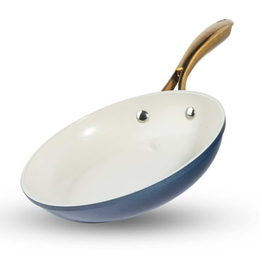 Gotham Steel Natural Nonstick Frying Pan 11" inch Skillet Cooking Ceramic Fry Pan Kitchen Induction Cookware, Navy Cream