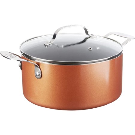 Gotham Steel Nonstick 5 Quart Stock Pot with Lid, Ultra Durable Mineral and Diamond Triple Coated Surface