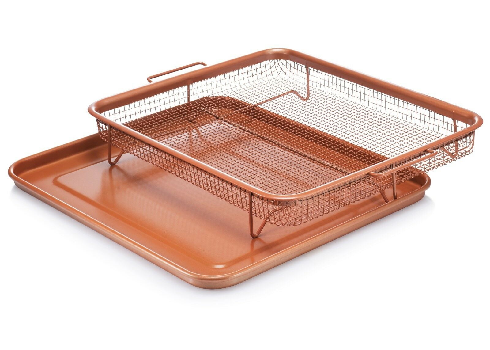Gotham Steel Copper Nonstick Air Fryer Crisper Tray Set