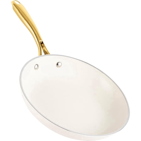 Gotham Steel 12 Inch Non Stick Frying Pans Nonstick Skillet, Ceramic Pan for Cooking Non Toxic, Nonstick Frying Pan Skillets with Stay Cool Handle, Fry Pans, Oven and Dishwasher Safe, Gold Handles