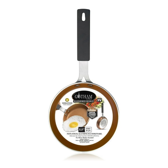 Gotham Steel Nonstick Frying Pan 5.5" inch Skillet Small Fry Egg Pan Mini Cooking Ceramic Kitchen Cookware Hammered