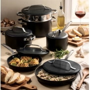 Gotham Steel Modern 11 Pc Ceramic Pots and Pans Set Non Stick, Kitchen Cookware Sets, Non Stick Pots and Pan Set, Ceramic Cookware Set, Pot and Pan Set, Non Toxic Cookware Set, Dishwasher Safe, Black