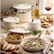 Gotham Steel Modern 11 Pc Ceramic Pots and Pans Set Non Stick, Kitchen Cookware Sets, Non Stick Pots and Pan Set, Ceramic Cookware Set, Pot and Pan Set, Non Toxic Cookware Set, Dishwasher Safe, Cream