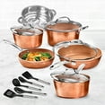thumbnail interactive-video image 1 of Gotham Steel Hammered 15 Pc Ceramic Pots and Pans Set Non stick, Ceramic Cookware Set with Utensils, Pots and Pans for Cooking, Non Toxic Pot and Pan Set, Kitchen Set, Oven/Dishwasher Safe, Copper, 1 of 8