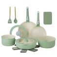 thumbnail image 1 of Gotham Steel 18 Pcs Pots and Pans set Non Stick, Ceramic Pan Cookware Set W/ Detachable Handle, RV Kitchen Cooking Set with Secure Lock Removable Handles, Oven Safe Nonstick Pan Set, Green, 1 of 7