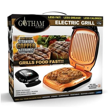 Gotham Steel - Countertop Indoor Electric Grill - Copper/Black