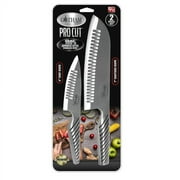 Gotham Steel 2 Pc Professional Cutting Knives, Pro Cut Japanese Style Stainless Steel Knives, 4" Chef Knife and 7" Santoku Knife, Patented Design, As Seen on TV
