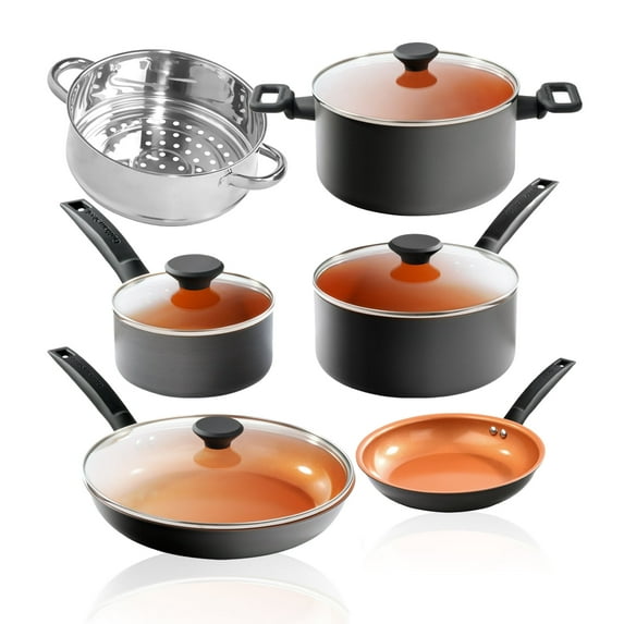 Gotham Steel Pro Premier Pots and Pans Set Nonstick 10 Pc Hard Anodized Kitchen Cookware Set
