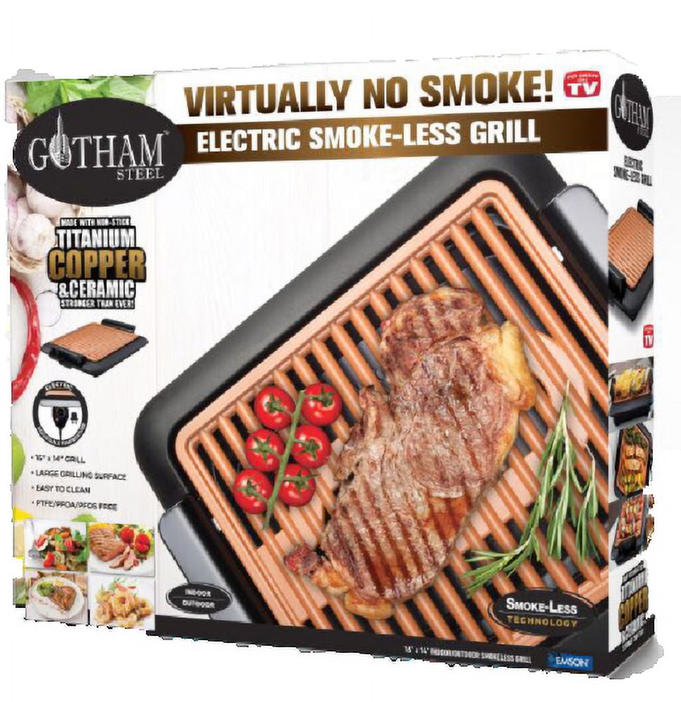 Gotham Steel Smokeless Electric Indoor Grill Nonstick & Portable