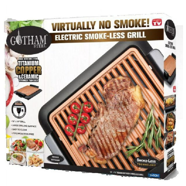 Gotham Steel Smokeless Electric Indoor Grill Nonstick & Portable